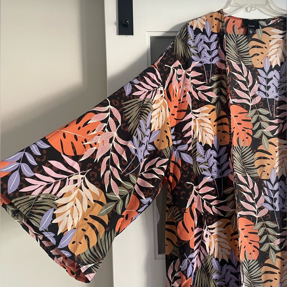Vici/Lumiere Multicolor Tropical Print Swim Coverup Size Small